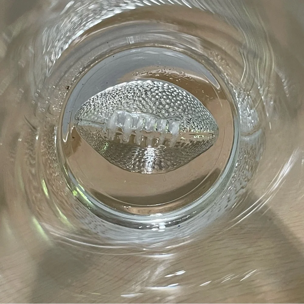 Football Embossed Pilsner Beer Glass Clear Beverage Tumbler Heavy Bottom Barware